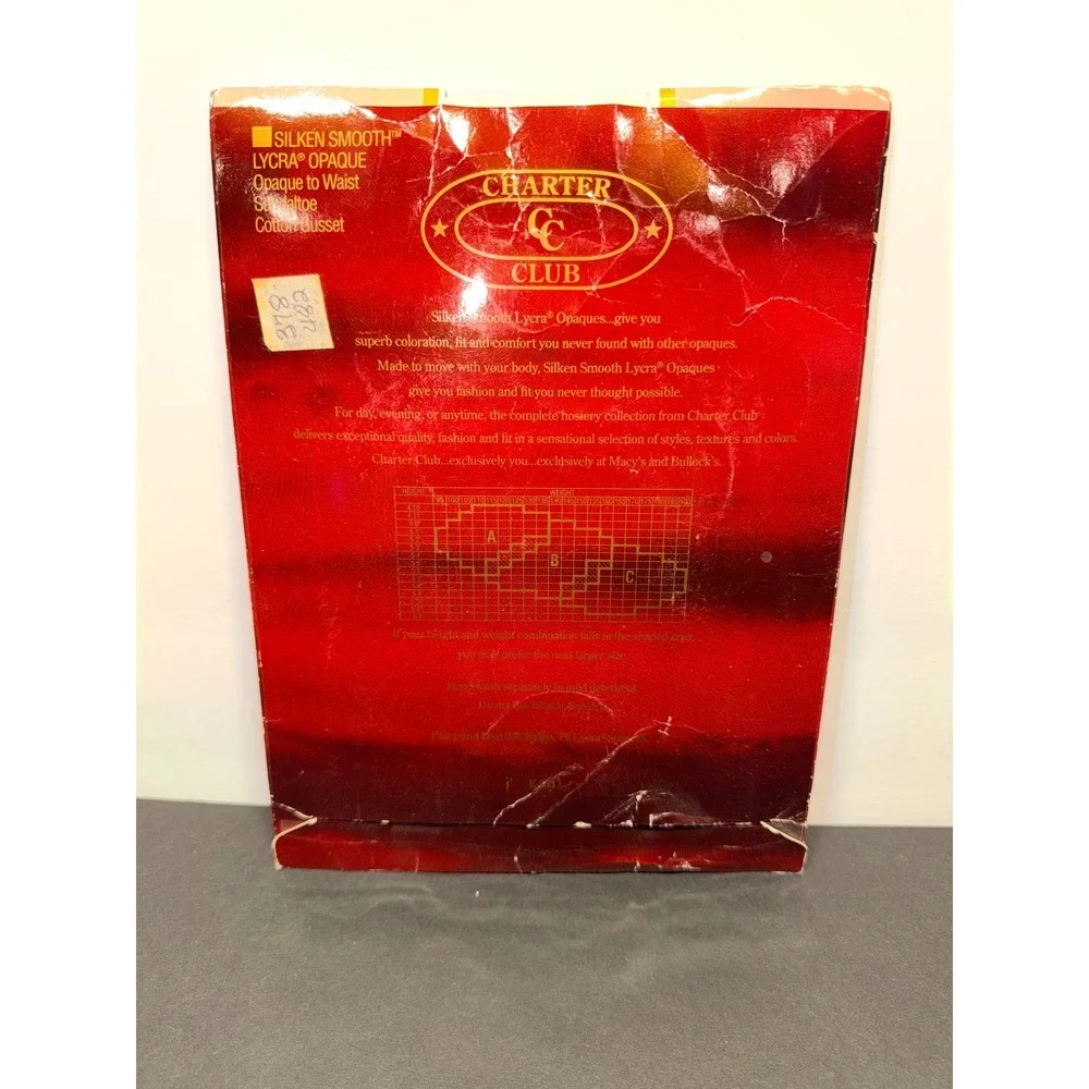 Charter Club Silken Smooth Lycra Opaque Tights Loden Green Sz C Vintage NIP
